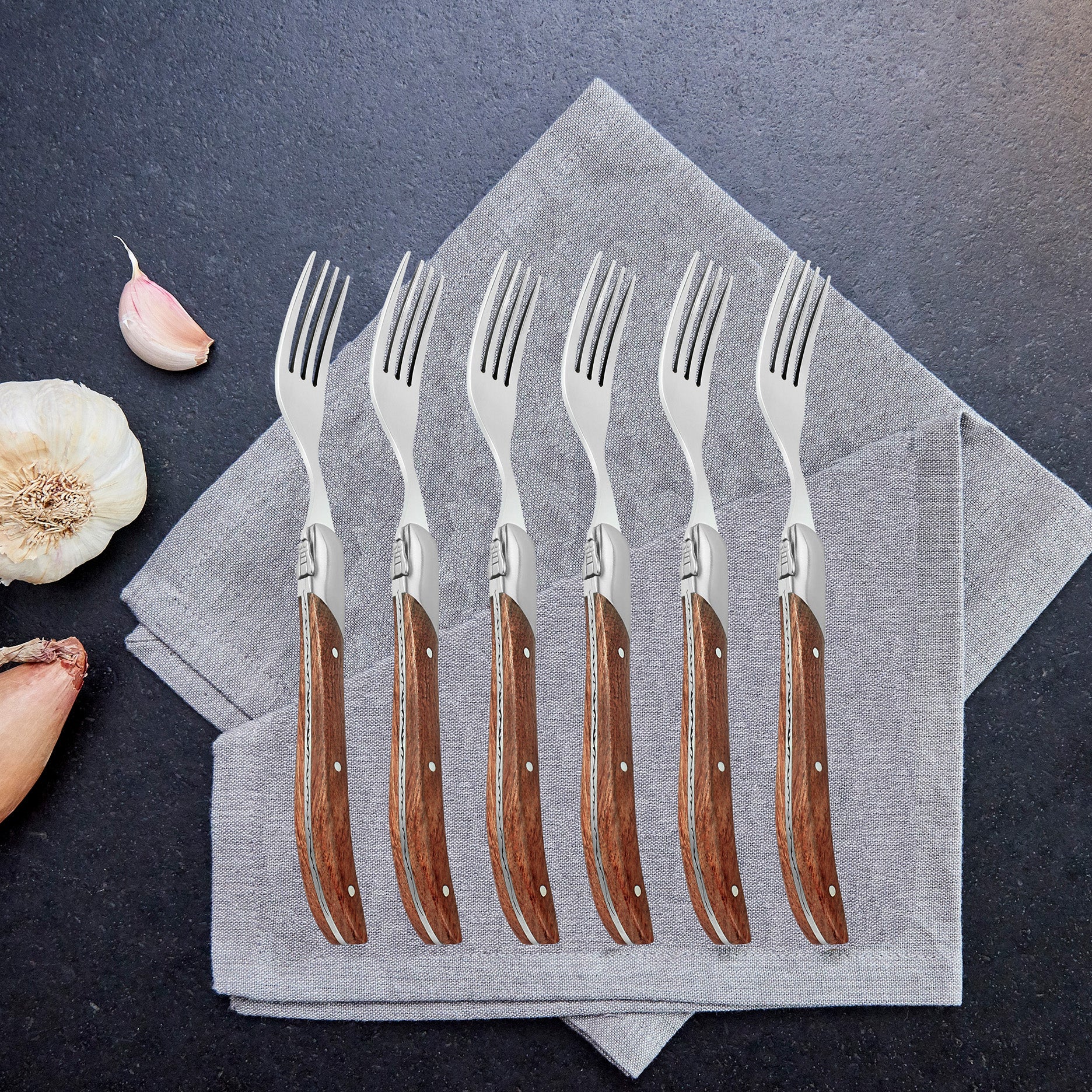 Steakgafler 6 stk rosewood